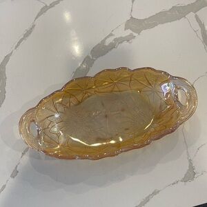 Elegant Amber Glass Serving Tray